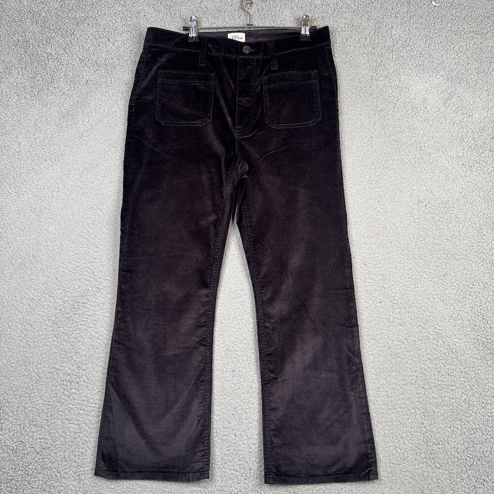 J.Crew Pants Women Size 30 Black Billie Demi Boot Crop Jean In Velvet NEW y2k